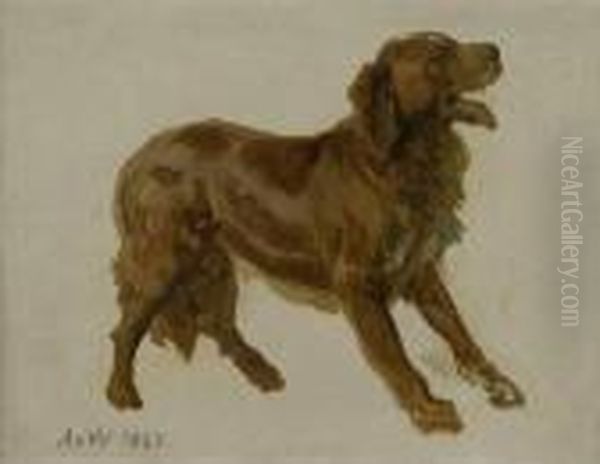 Englischer Setter, Nach Rechts Oil Painting by Anton Alexander von Werner