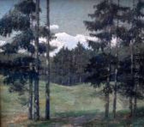 Blick Auf Waldlichtung Oil Painting by Anton Alexander von Werner