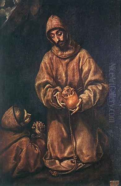 St Francis and Brother Rufus 1600-06 Oil Painting by El Greco (Domenikos Theotokopoulos)