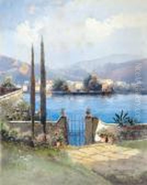 Blick Auf Riva Lago Di Garda Oil Painting by Heinrich Von Wertheim