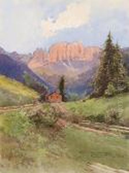 Blick Auf Den Rosengarten Oil Painting by Heinrich Von Wertheim