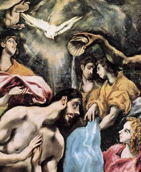 The Baptism of Christ (detail) 1608-28 Oil Painting by El Greco (Domenikos Theotokopoulos)