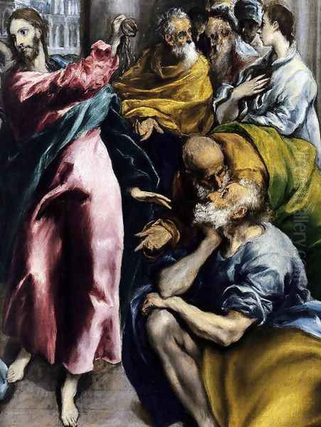 The Purification of the Temple (detail 2) c. 1600 Oil Painting by El Greco (Domenikos Theotokopoulos)