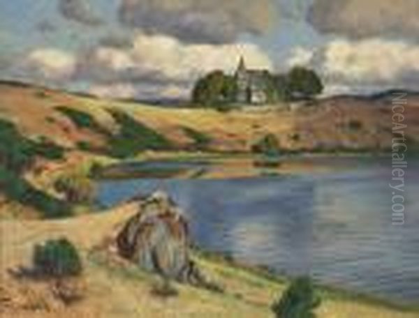 Weinfelder Maar Oil Painting by Fritz Von Wille