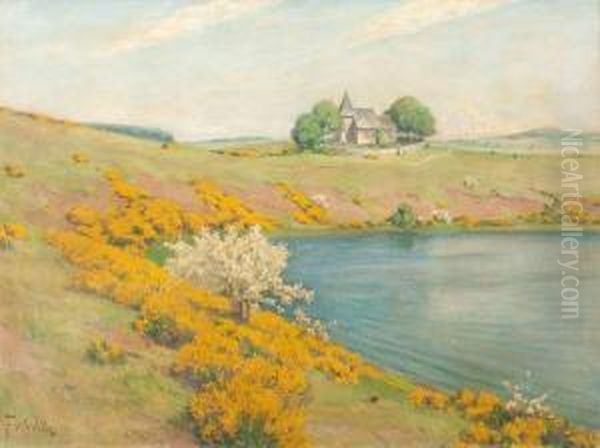 Weinfelder Maar In Der Eifel Oil Painting by Fritz Von Wille