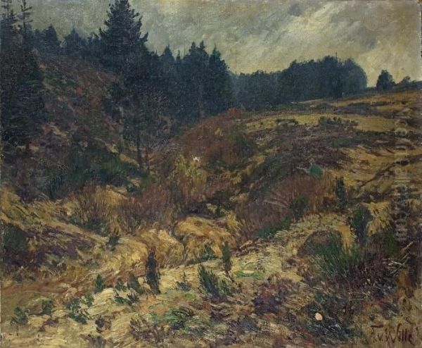 Landschaft Mit Jager Oil Painting by Fritz Von Wille