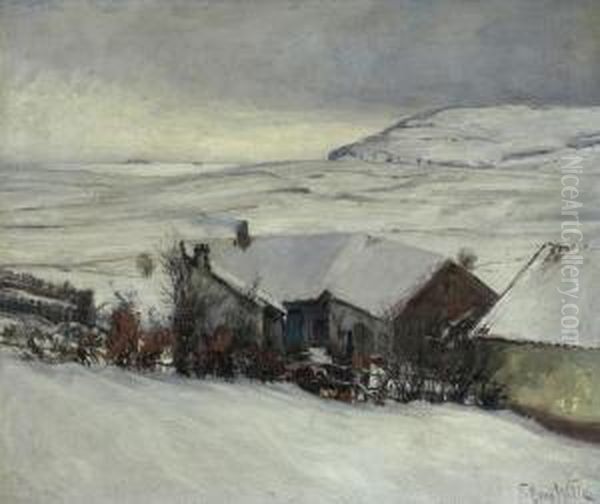 Eifellandschaft Im Winter Oil Painting by Fritz Von Wille