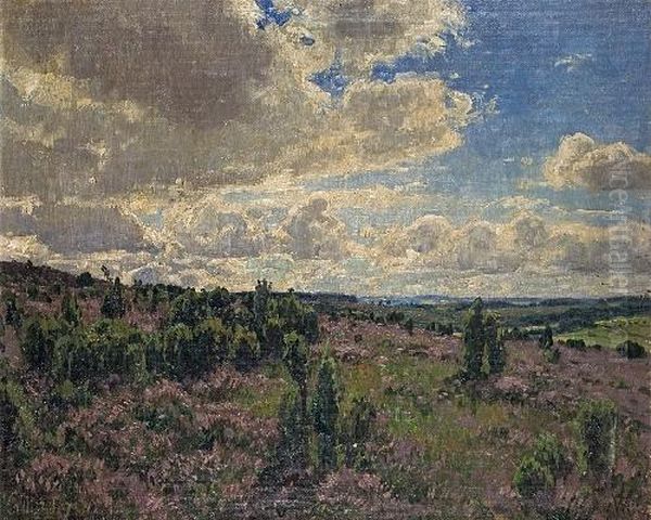 Bluhende Wacholderheide Bei Call Oil Painting by Fritz Von Wille