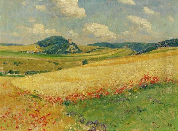 Mohnblute In Der Eifel Bei Burg Kerpen Oil Painting by Fritz Von Wille