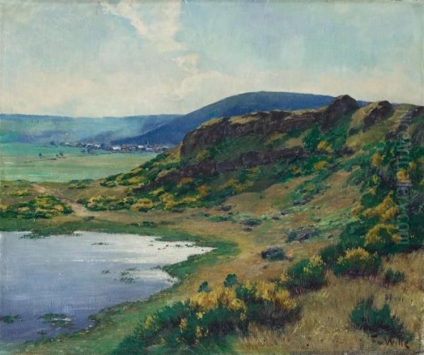 Am Windsborner Maar In Der Eifel Oil Painting by Fritz Von Wille