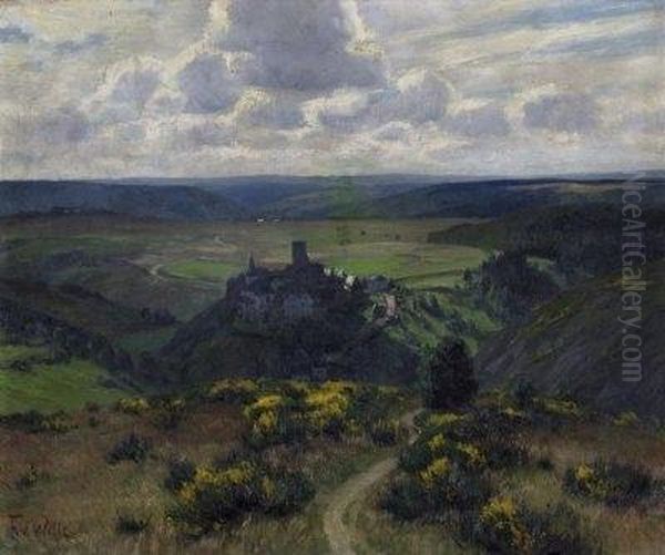 View On Reifferscheid In The Eifel. Signed Lower Left: F.v. Wille Oil Painting by Fritz Von Wille