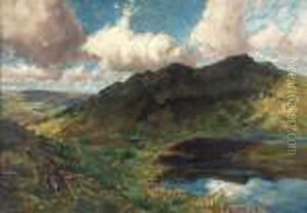 Bluhender Ginster Am Meerfelder Maar In Der Eifel Oil Painting by Fritz Von Wille