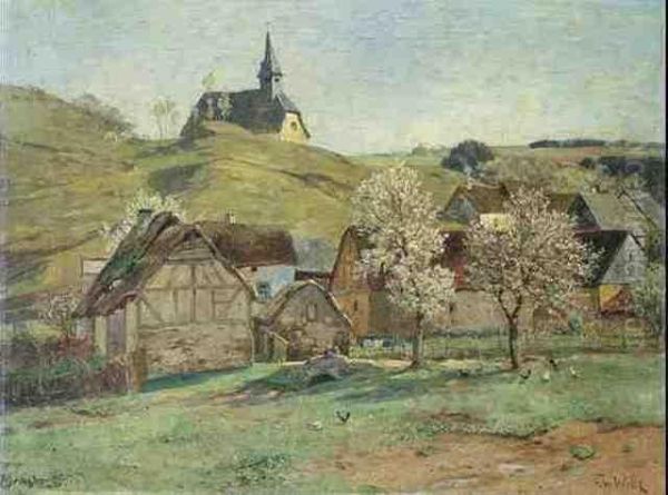 Blick Auf Virneburg In Der Eifel Oil Painting by Fritz Von Wille