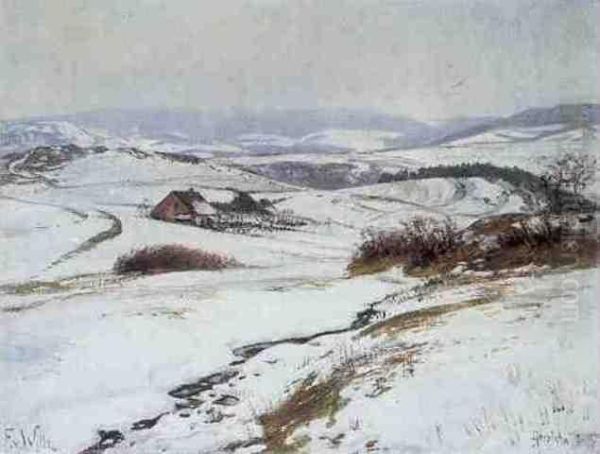 Winter In Der Eifel Oil Painting by Fritz Von Wille