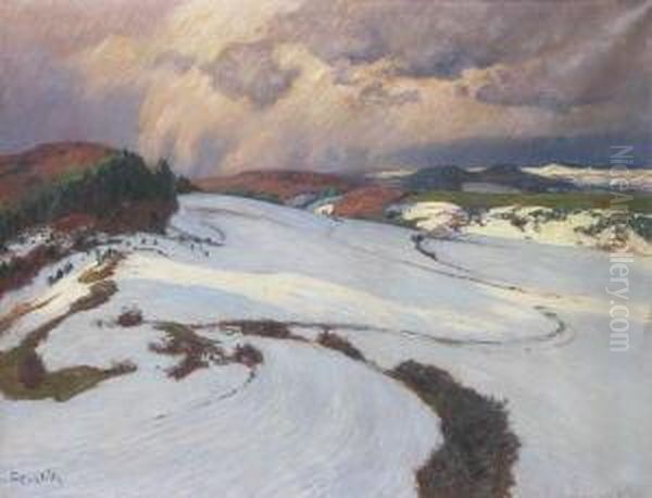 Marzschnee (eifel). Oil Painting by Fritz Von Wille