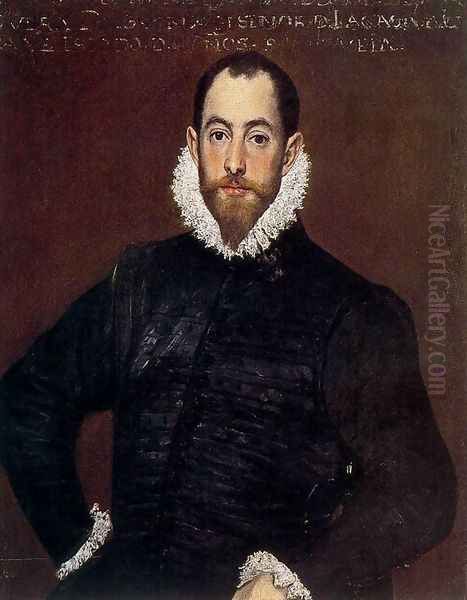 Portrait of a Gentleman from the Casa de Leiva 1580 Oil Painting by El Greco (Domenikos Theotokopoulos)