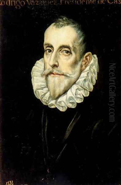 Portrait of Rodrigo Vazquez 1585-90 Oil Painting by El Greco (Domenikos Theotokopoulos)