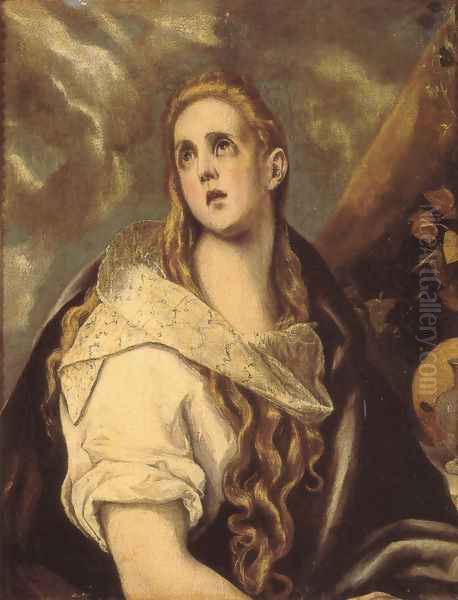 The Penitent Magdalene Oil Painting by El Greco (Domenikos Theotokopoulos)