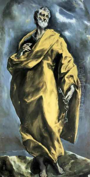 Saint Peter 1610-13 Oil Painting by El Greco (Domenikos Theotokopoulos)