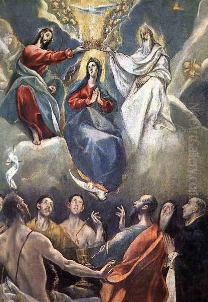 The Coronation of the Virgin (2) 1591 Oil Painting by El Greco (Domenikos Theotokopoulos)