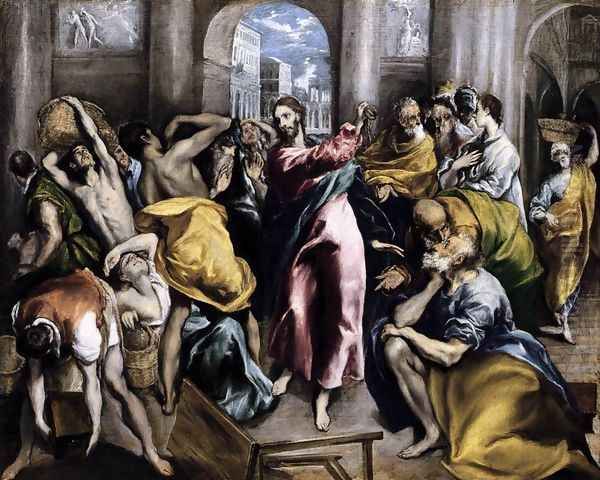 The Purification of the Temple (2) c. 1600 Oil Painting by El Greco (Domenikos Theotokopoulos)