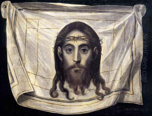 The Veil of St Veronica 1580-82 Oil Painting by El Greco (Domenikos Theotokopoulos)