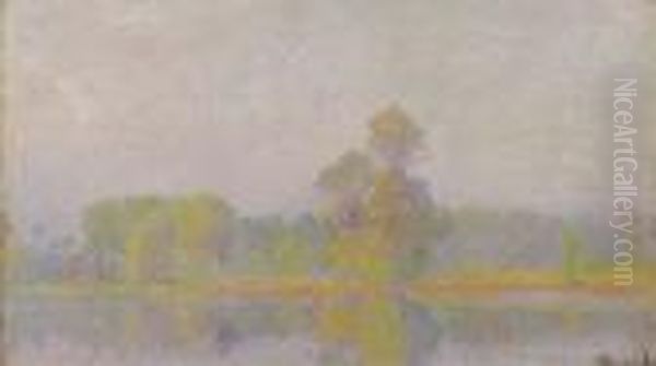 River Reach Oil Painting by Robert William Vonnoh