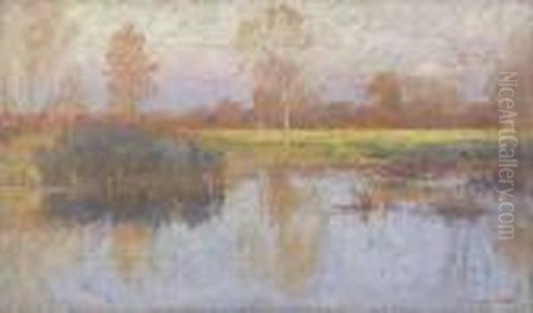 Autumn Glow Oil Painting by Robert William Vonnoh