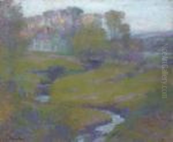 Lingering Rain, Moon And Eventide Oil Painting by Robert William Vonnoh