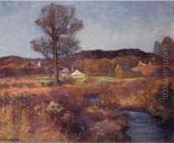 A New England Valley Oil Painting by Robert William Vonnoh