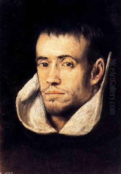 Portrait of Dominican (or Trinitarian) Friar 1600s Oil Painting by El Greco (Domenikos Theotokopoulos)