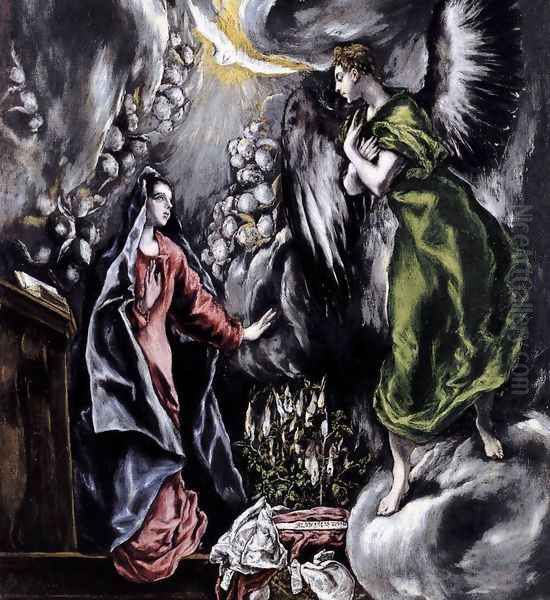 The Annunciation (detail 1) 1597-1600 Oil Painting by El Greco (Domenikos Theotokopoulos)