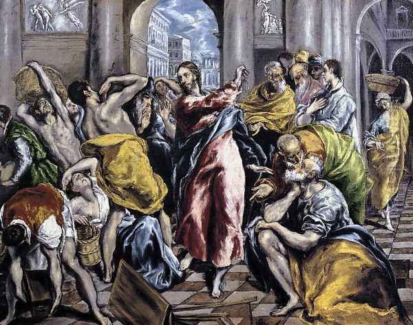 The Purification of the Temple c. 1600 Oil Painting by El Greco (Domenikos Theotokopoulos)