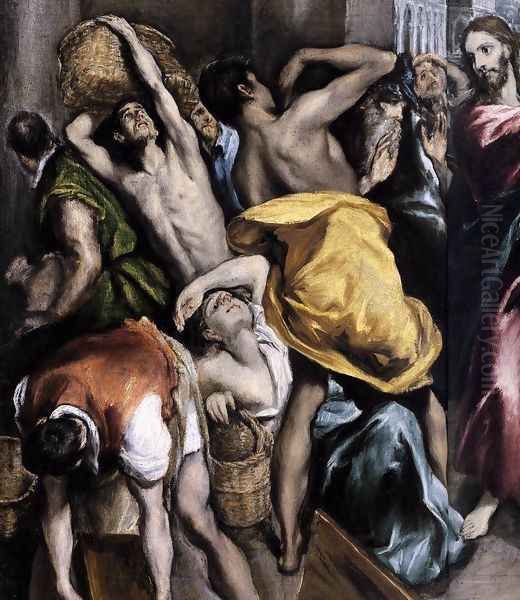 The Purification of the Temple (detail 1) c. 1600 Oil Painting by El Greco (Domenikos Theotokopoulos)