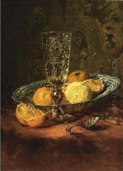 A Still Life With Fruit On A Oil Painting by Maria Vos