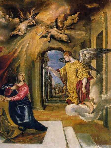 The Annunciation Oil Painting by El Greco (Domenikos Theotokopoulos)