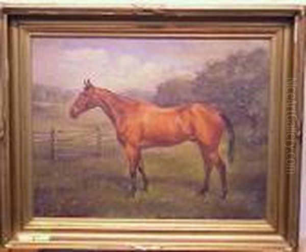 Equestrian Portraits: Pair Oil Painting by Frank Brook Voss