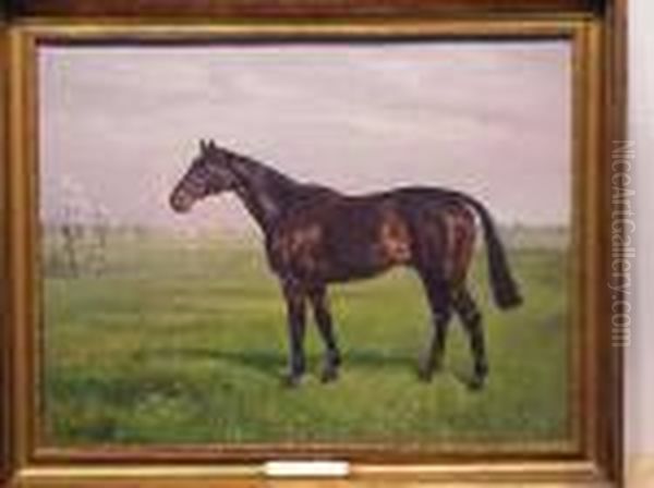 Horse Portrait Of 'billy Barton' Oil Painting by Frank Brook Voss