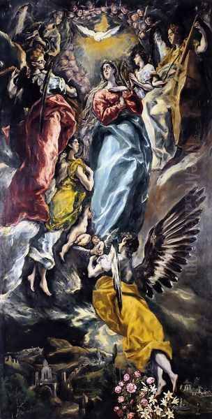 The Virgin of the Immaculate Conception 1608-13 Oil Painting by El Greco (Domenikos Theotokopoulos)