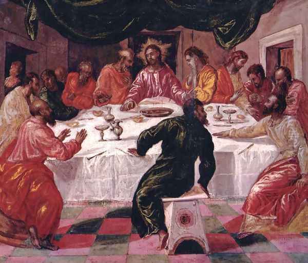 The Last Supper Oil Painting by El Greco (Domenikos Theotokopoulos)