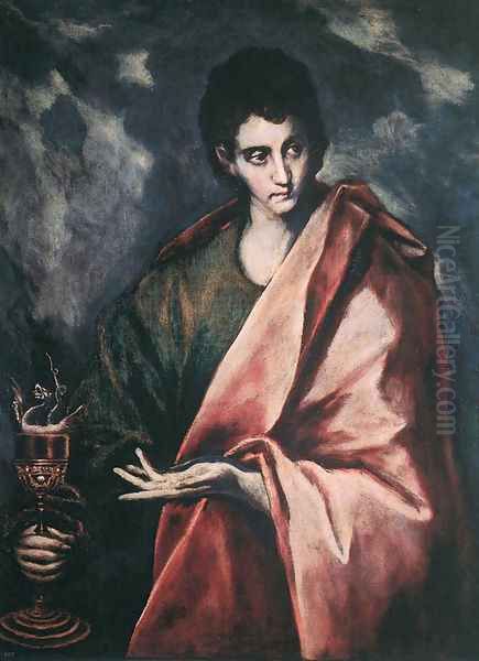 St. John the Evangelist Oil Painting by El Greco (Domenikos Theotokopoulos)