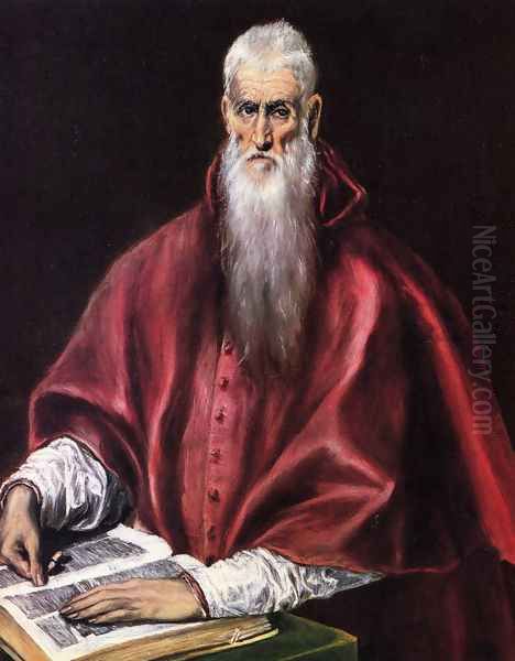 St Jerome as Cardinal Oil Painting by El Greco (Domenikos Theotokopoulos)