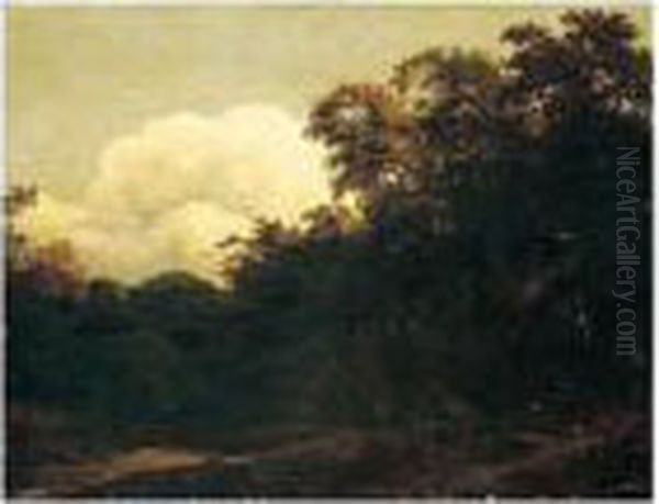 A Wooded Landscape Oil Painting by Cornelis Hendricksz. The Younger Vroom