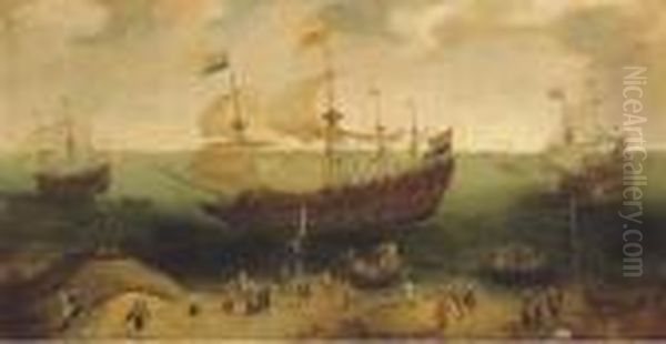 De Hollandse Tuyn Oil Painting by Cornelis Hendricksz. The Younger Vroom