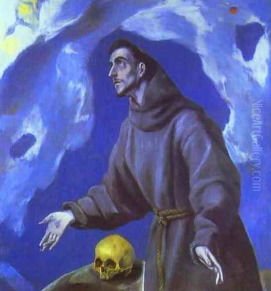 St. Francis Receiving the Stigmata 2 Oil Painting by El Greco (Domenikos Theotokopoulos)