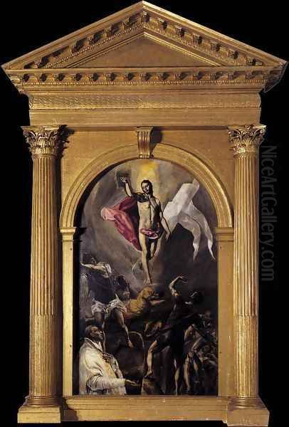 The Resurrection 2 Oil Painting by El Greco (Domenikos Theotokopoulos)