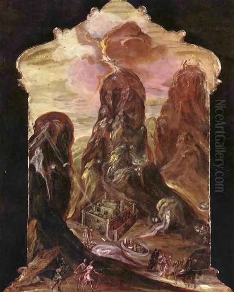 Mount Sinai Oil Painting by El Greco (Domenikos Theotokopoulos)