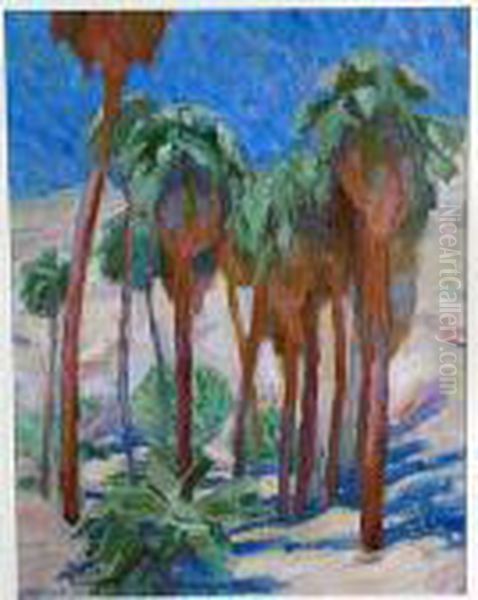 Palm Canyon Oil Painting by Edouard Antonin Vysekal