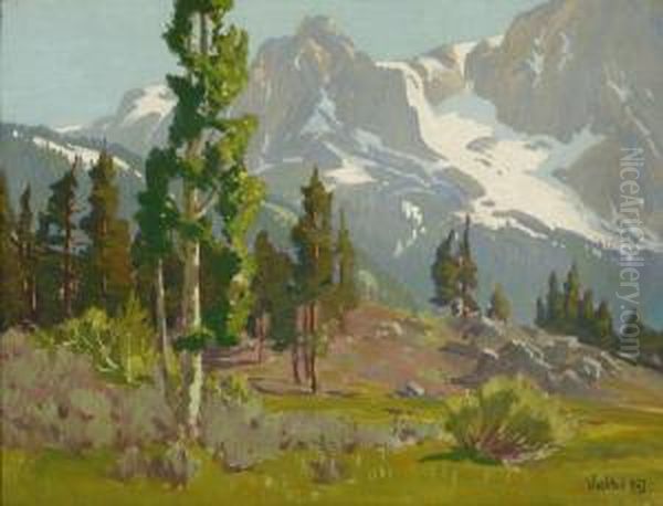 High Sierra Landscape Oil Painting by Elmer Wachtel