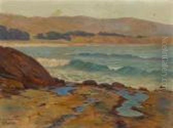 Tide Pools On The Shore Oil Painting by Elmer Wachtel